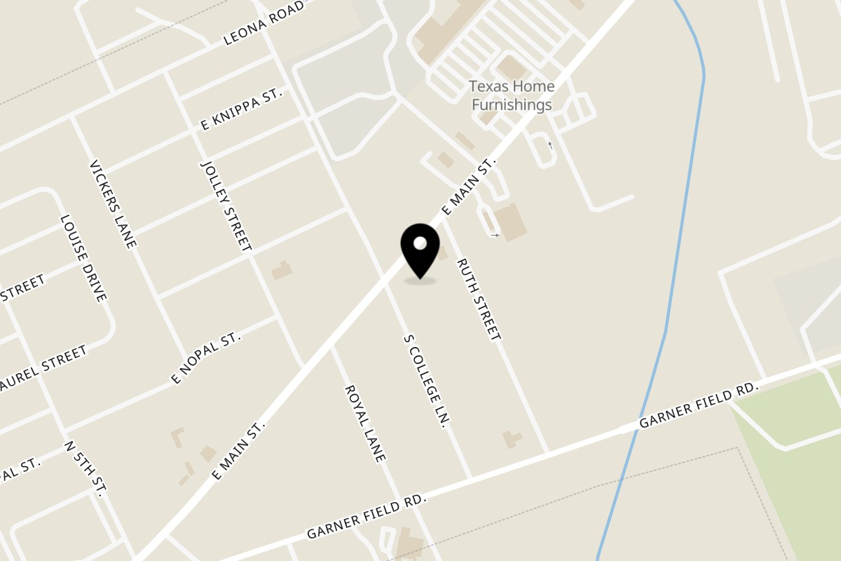 Map showing the location of Town House Restaurant on 2105 E Main St in Uvalde